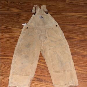 Vintage 90s Carhart Unisex Brown‎ Duck Overalls Size 4 Distressed and With Flaws